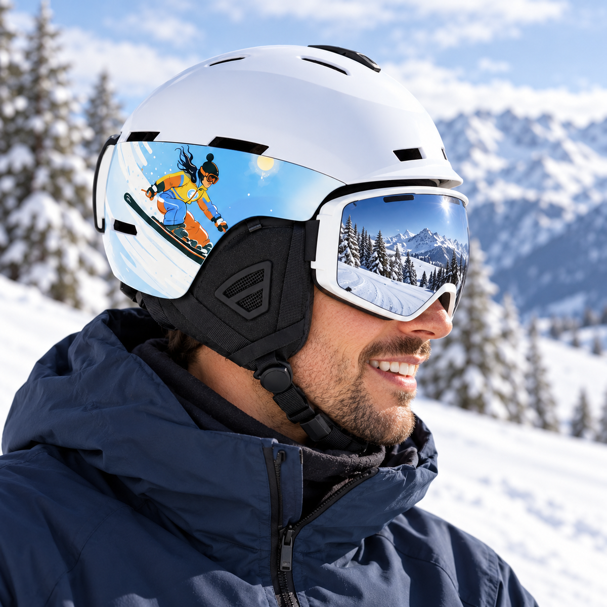 LS-2409-2 - Blanc à motif snowboardeur - Outpolar