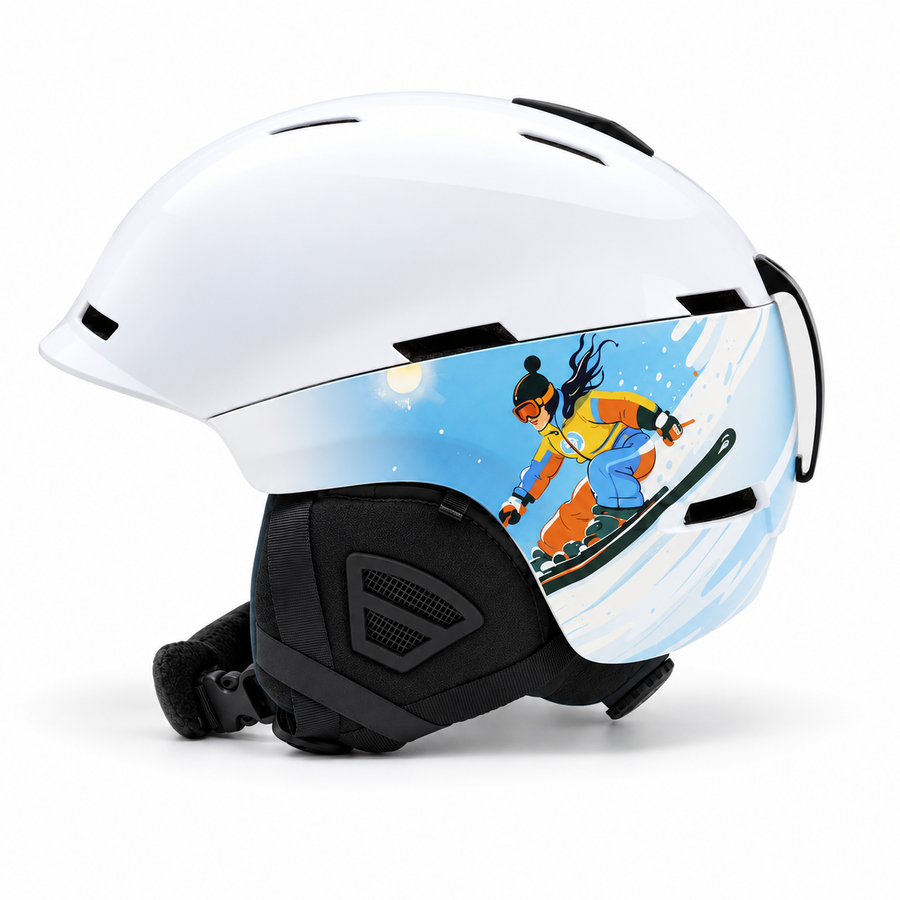 Casque de ski | Motif snowboardeur et aérations réglables