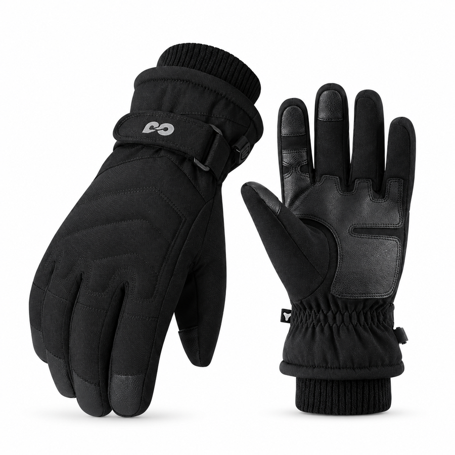 Gants de ski | Coutures en V et poignet en maille